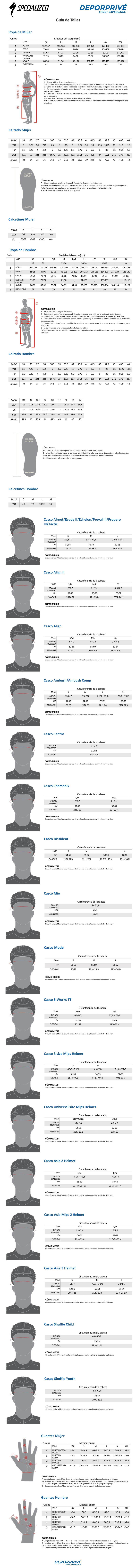 Tallas casco online specialized